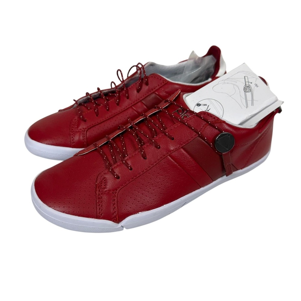 Plae Shoes Mens Size 5 Red Mulberry Leather Casual Sneaker Comfort Lace Up